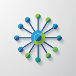 An icon illustrating eCommerce services for small businesses, in this case, digital marketing